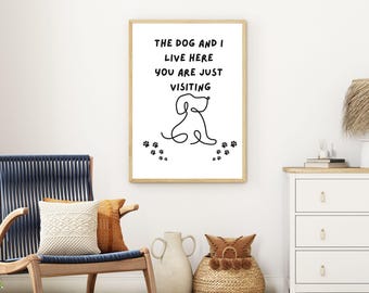 Funny Dog Art Print: Minimalist Home Decor (Digital Download)