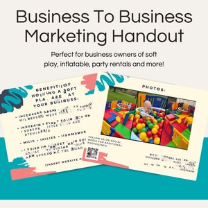 B2B Marketing Handout for Soft Play/Inflatable/Party Rental Business Owners