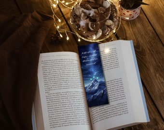 Marcador de una corte de espinas y rosas / montaña Ramiel con cita inspiradora / arte imprimible