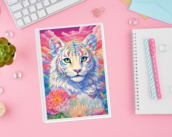 Plantilla de diario de sueños inspirada en Lisa Frank / Diseño floral imprimible