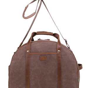 Stone Creek Duffel Bag Suede Suitcase Leather Luggage Waxed Canvas Duffel Bag Leather Travel Bag Duffel Carry On Bag TSD Brand image 5