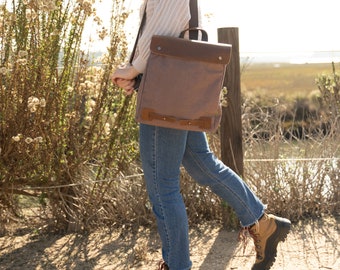 Womens Travel Backpack | Cooper Backpack/Sling Bag | Leather Canvas Backpack | Womens Backpack | Womens Sling Bag Backpack | TSD Brand