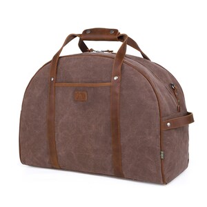 Stone Creek Duffel Bag Suede Suitcase Leather Luggage Waxed Canvas Duffel Bag Leather Travel Bag Duffel Carry On Bag TSD Brand image 3