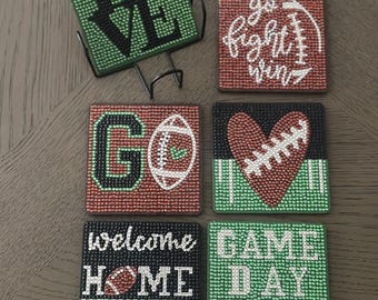 Posavasos deportivos/Juego de posavasos/Regalos para él/Posavasos con portavasos/Regalos para ella/Posavasos únicos/Regalo para el Día del Padre/Regalos hechos a mano