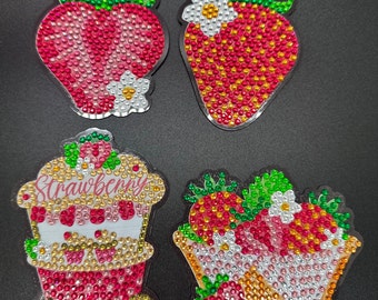 Imanes de nevera con diseño de diamantes: Pegatinas brillantes hechas a mano para la nevera