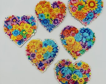 Posavasos de corazones de flores/ Juego de posavasos de bebidas/Regalos para él/Posavasos portavasos/Regalos para ella/Posavasos únicos/Regalo del Día del Padre/ Decoración del hogar