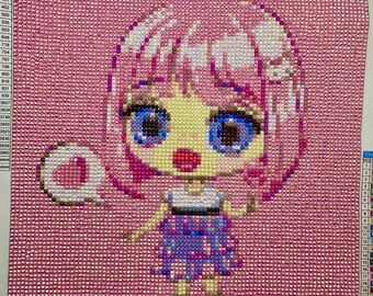 Exhibición de arte de niña linda/Pintura de diamantes/Regalo hecho a mano/Regalos para él/Adornos de Navidad/Regalos para ella/Decoración navideña/Mejores regalos/Regalo de Navidad