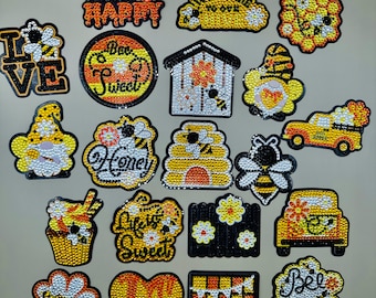 Imanes de nevera con forma de colmena: Arte de diamantes 5D, juego de 10