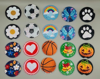 Posavasos brillantes para coche: Posavasos con diseño de diamantes - Juego de 2