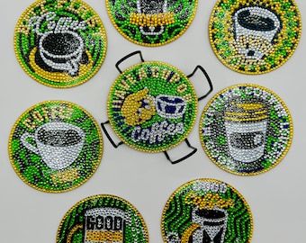 Posavasos para amantes del café/Juego de posavasos para bebidas/Regalos para él/Posavasos portavasos/Regalos para ella/Posavasos únicos/Regalo del Día del Padre/Regalos hechos a mano