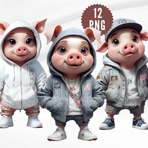 Cerdo de dibujos animados, Cerdo fresco PNG, Cerdo Hip Hop, Cerdo divertido PNG, Cerdo con gafas de sol, Clip Art de cerdo, Sublimación de cerdo, Cerdo gángster, Cerdo urbano, Clipart