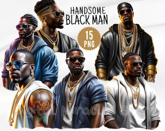 Black Man PNG, African American Man, Black Hip Hop Man, Handsome Black Man, Black Man Clipart, Rapper PNG, Cool Black Man, Commercial Use