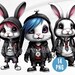Emo Bunny PNG, Bunny Clipart, Emo Rabbit, Gothic Bunny, Punk Bunny ...