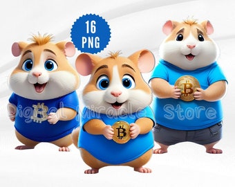 Hamster with Bitcoin, Bitcoin PNG, Hamster Businessman, Kombat, Hamster in Clothes, Funny Hamster, Cartoon Hamster, Crypto PNG, Sublimation