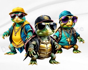Funny Turtle, Turtle with Glasses, Turtle Images, Turtle PNG, Turtle Clipart, Turtle Digital Download, Animals in Clothes, Turtles PNG
