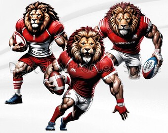 Red Lion PNG, Lion Rugby, Game Day Lion, Lions Football PNG, Rugby Clipart, Rugby PNG, Lion Logo Design, American Football, Football Team