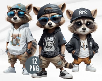 Funny Raccoon PNG, Raccoon with Sunglasses, Raccoon PNG, Cartoon Raccoon, Hip Hop Raccoon, Cool Raccoon, Gangster Raccoon, Urban Raccoon