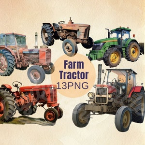 Tractors PNG, Tractors Clipart, Tractors Pictures, Farm Life Clipart, Old Tractor PNG, Tractors Sublimations, Farm Tractors, Watercolors