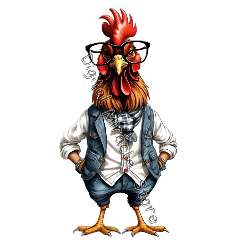 Urban Rooster, Funny Rooster PNG, Hipster Rooster, Funny Chicken PNG ...