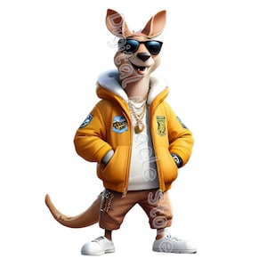 Cool Kangaroo, Funny Kangaroo, Hip Hop Kangaroo, Australian Animals ...