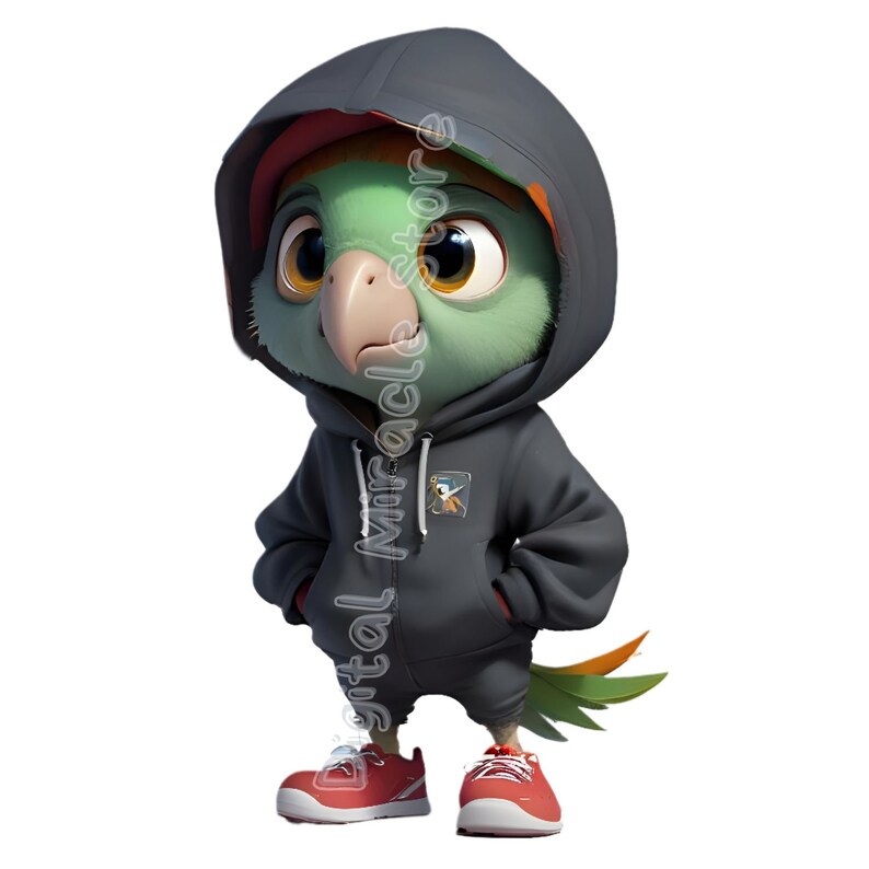 Cool Parrot Clipart, Funny Parrot PNG, Hip Hop Birds, Streetwear Parrot ...
