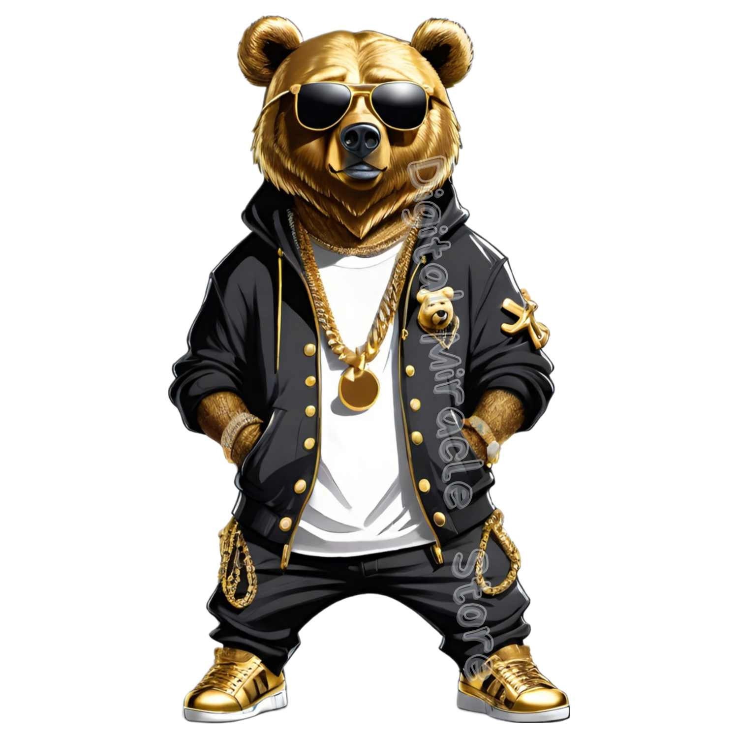 Hack Raper Bear Hip Hop Bear PNG, Bear Sublimation, Gangster Bear, Cool Bear, Money ...