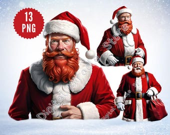 Irish Santa, Irish Santa Clause, Irish Santa art, Funny Santa, Funny Christmas, Sant Claus Clipart,Irish Christmas, Redhead Santa,Funny Xmas