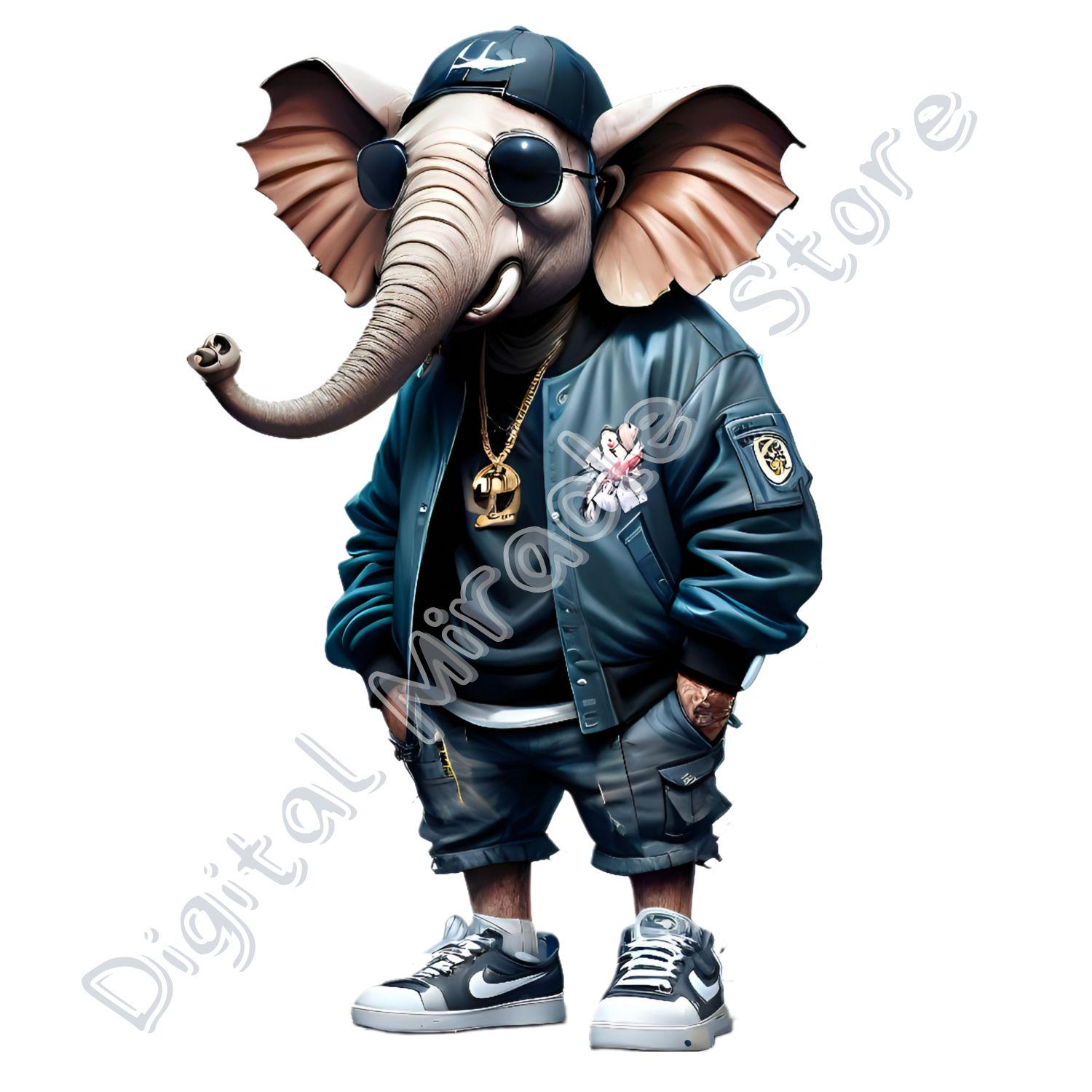 Cool Elephant Drawing, Elephant Png, Hip Hop Elephant Png, Funny