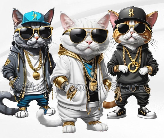 Cat Gangsta With Sun Glasses And Gold Chain T-Shirt Cat Gangsta With Sun Glasses And Gold Chain T-Shirt