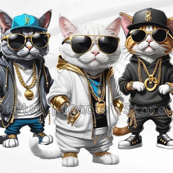 Hip Hop Cat, Cool Cat PNG, Hipster Cat, Funny Cat, Money Cat, Gangsta Cat, Dressed Cats, Cat Wearing Clothes, Cat Wearing Sunglasses