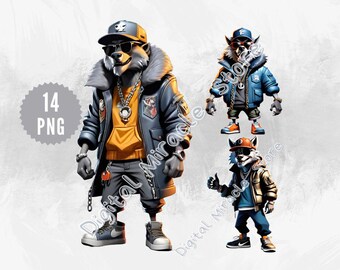 Cool Werewolf, Wolf PNG, Hip Hop Wolf, Funny Halloween, Werewolf Clipart, Gangsta Wolf, Wolf with Sunglasses, Werewolf PNG, Cool Halloween