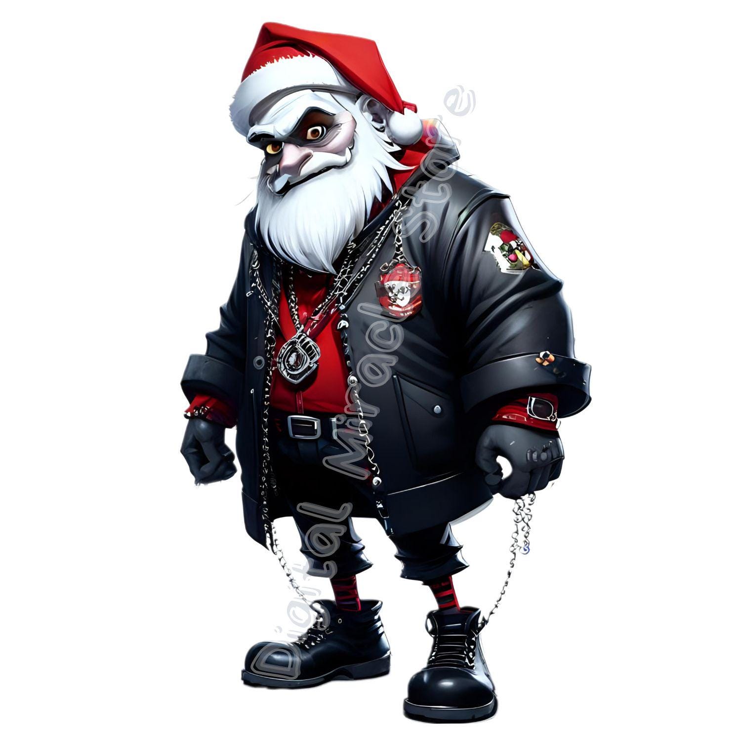 Goth Christmas, Gothic Santa Clipart, Spooky Christmas, Gothmas, Scary ...