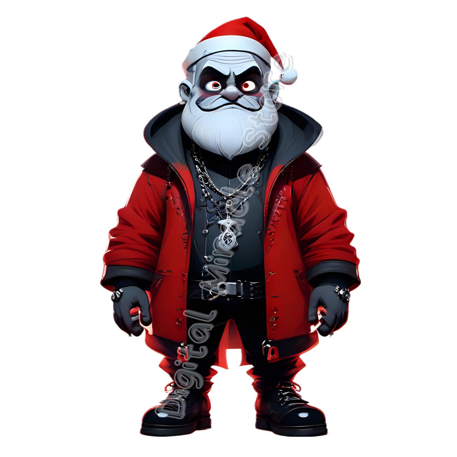 Goth Christmas, Gothic Santa Clipart, Spooky Christmas, Gothmas, Scary ...