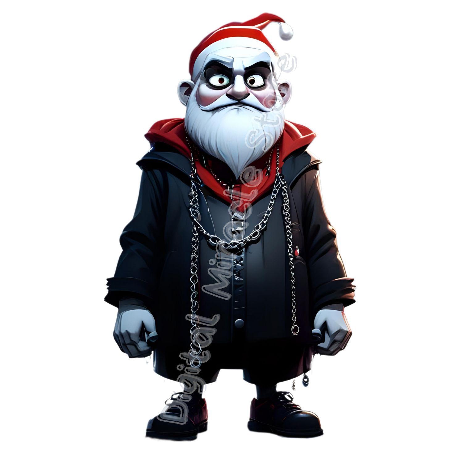 Goth Christmas, Gothic Santa Clipart, Spooky Christmas, Gothmas, Scary ...
