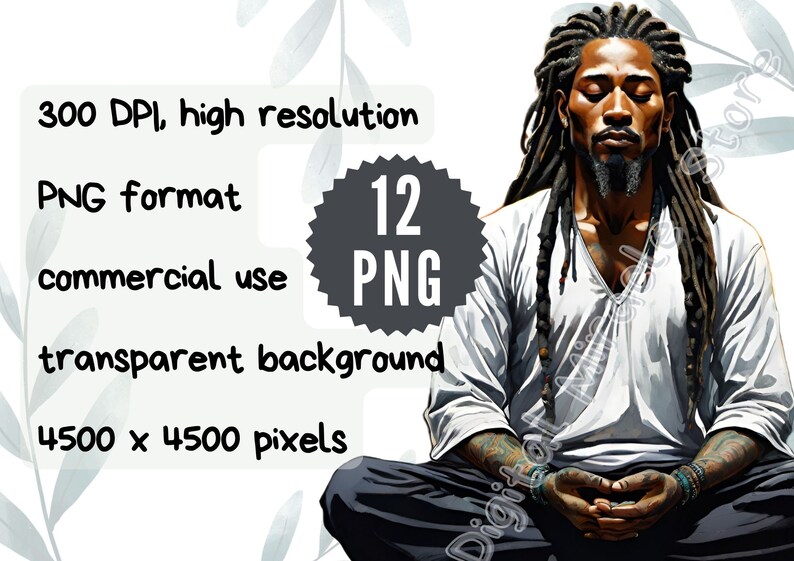 Meditation PNG, Meditating Man, Rasta PNG, Yoga Clipart, Spiritual Mens ...