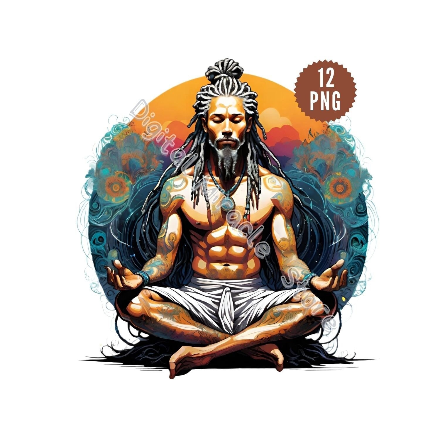 Meditation PNG, Meditating Man, Rasta PNG, Yoga Clipart, Spiritual Mens ...