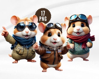 Pilot Hamster, Kombat, Hamster in Clothes, Bitcoin Hamster, Cartoon Hamster Clipart, Funny Hamster, Hamster Sublimation, Hamster Clipart