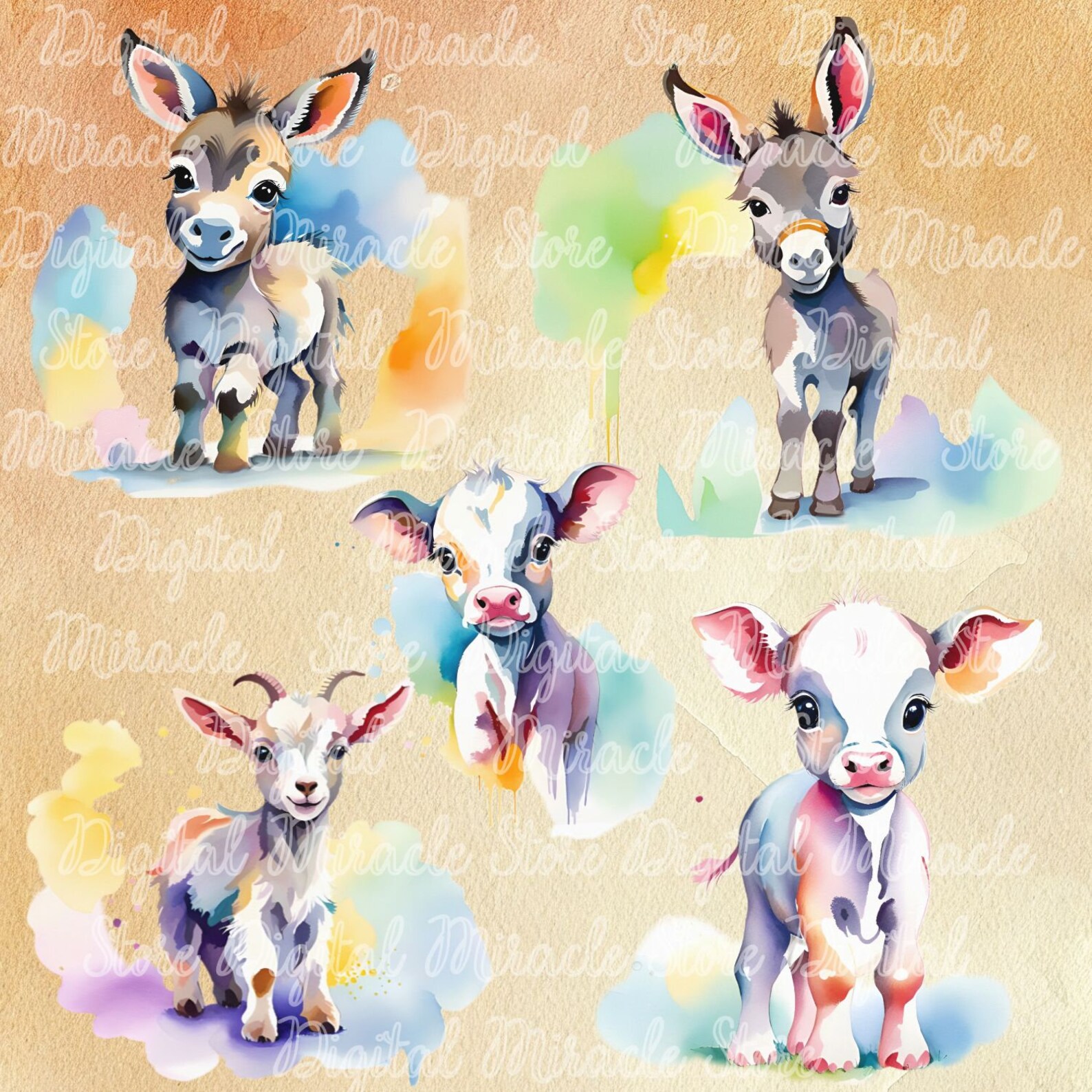 Cute Farm Clipart, Cute Farm Animals PNG, Baby Farm Animals, Cute Farm ...