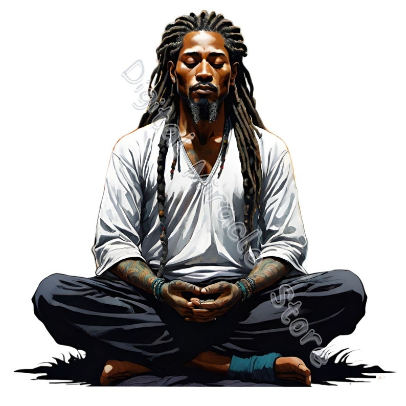 Meditation PNG, Meditating Man, Rasta PNG, Yoga Clipart, Spiritual Mens ...