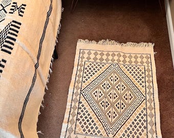 Handwoven Berbere Wool Rugs (Set of 2): Tunisian Artisan Design