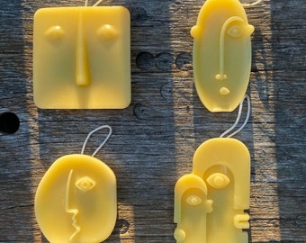 Pure Beeswax Cubism Decor Set | Cubism Wall Hangings | 100 % Natural Beeswax Home Decor | Beeswax Wall Hang