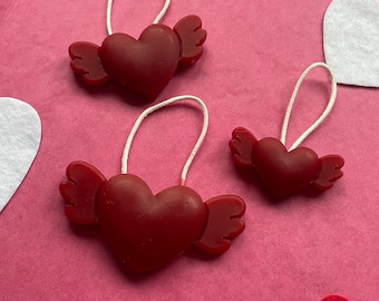 Winged Hearts, Pure Beeswax Valentine's Day Ornament/Gift