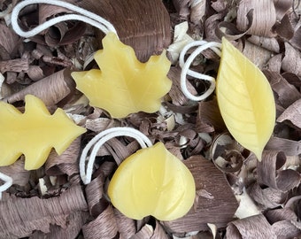 Small Autumn Leaf Set, Pure Beeswax Ornaments