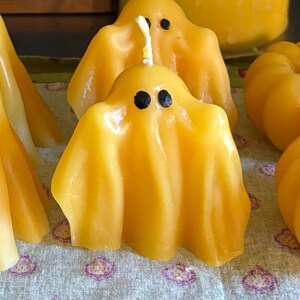 Beeswax Ghost Candle | 100% Natural Beeswax | Halloween Ghoul Candle | Unscented | Eco friendly Candle