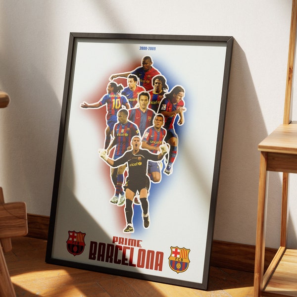 Prime Barca 2008-2009 Squad Poster, Sport Home Decor, Football Art Print, Digital Product