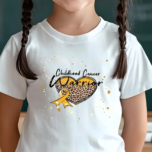 Childhood Cancer Gold Ribbon Warrior Kid Tee/Pediatric Cancer Chemo Treatment Gift Shirt/Child Cancer Survivor Fighter Awareness Gift Shirt