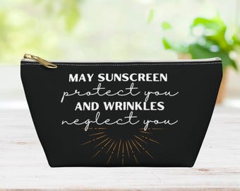 May Sunscreen Protect You Medicine Carry Bag Gift Accessory Pouch/Medication Organizer Case/Drug Storage SPF TravelBag Pill Holder Pharmacy