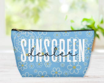 Sunscreen Dealer Melanoma Cancer Awareness Accessory Pouch/Skincare Esthetician Cosmetic Bag/Melanoma Fighter Survivor Warrior Medicine Bag
