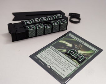 Contador +X/-X personalizado, de doble cara - Magic The Gathering | Accesorios MTG | incluido el caso | Impreso en 3D | Multicolor