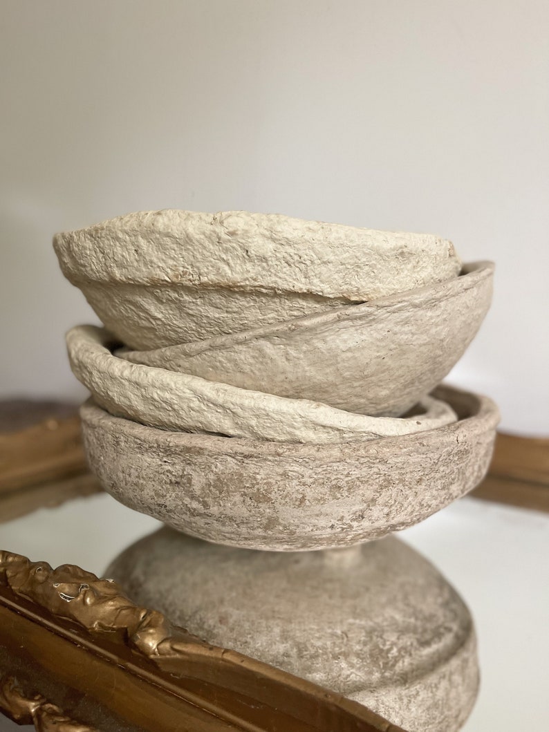 Vintage Paper Mache Bowls Etsy